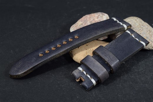 Oil Black II Saddle Leather Vintage Watch Strap, 24/22-130/80 Mm (771) - Etsy