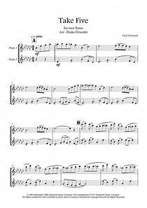 Take Five by Paul Desmond - Flute Duet - Digital Sheet Music | Sheet Music Plus