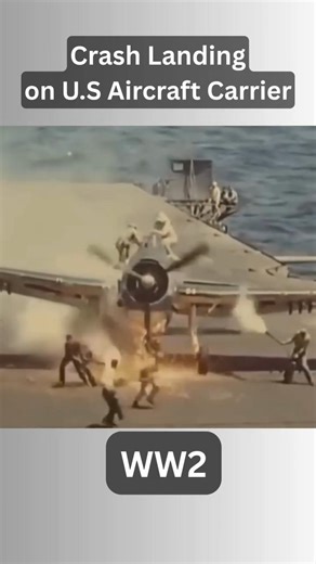 WW2 Pacific: Crash Landingon U.S Aircraft Carrier #shorts #helcat #ww2