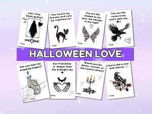 Gothic Halloween Valentine Cards for Teens – Spooky Postcards (digital Download) - Etsy