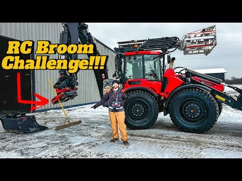 We Tried Sweeping Snow With a Remote-Controlled Excavator…