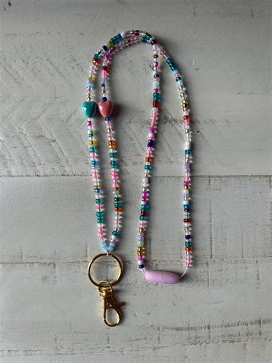 Beaded Lanyard & Badge Holder - Etsy