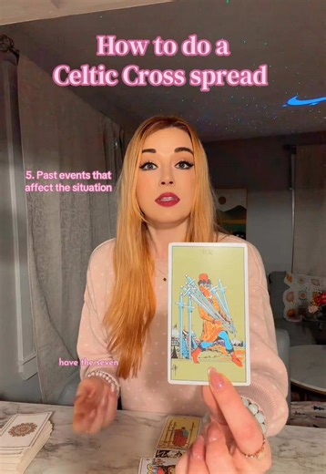 The Celtic Cross spread takes the reader on a journey through the past, present, and future, as well as their internal and external landscape. This wildly popular 10 card spread illuminate the forces that affect our lives, including our own thoughts and perceptions of the past, fear of the unknown, and how we let others influence our decisions. This is a great spread for beginner tarot card readers to discover how the cards reflect the present circumstances. ##celticcross##tarotspread##tarotspre