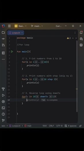 Learn Kotlin Loops Fast 🚀 (4 Loops You Must Know!) #androiddev #coding #shorts #programming