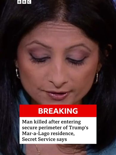 A man has been shot and killed after entering the secure perimeter of Trump's Mar-a-Lago residence, the Secret Service says. The US president was not at the property during the incident. #DonaldTrump #USPresident #MarALago #News #BBCNews