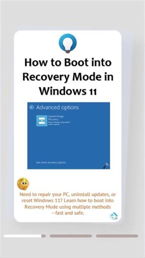 🛠️ Windows 11 Won’t Start? Enter Recovery Mode Fast!#windows11 #bootrepair