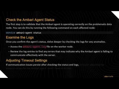 Resolving Ambari Cluster Issues: Fixing Poor Connection Between Ambari Agent and Ambari Server