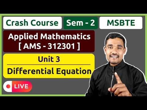 Crash Course | Unit 03 | Applied Mathematics (AMS) | Diploma in Engineering | MSBTE