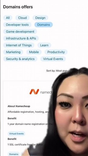 3 domain names free github student dev pack