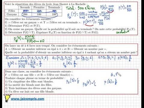 probabilité conditionnelle - cours - très important