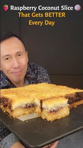 Raspberry Coconut Slice That Gets BETTER Every Day ☀️🍓🥥