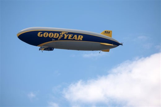 Catch Goodyear Blimp #1 Flying to Orchard Park, New York