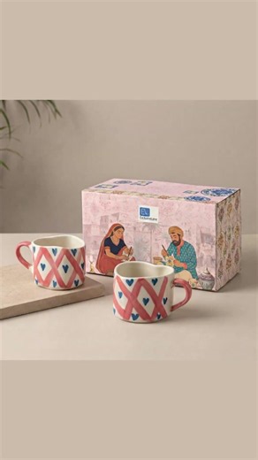 ExclusiveLane Ceramic Tea & Coffee Mugs Set ☕✨ | Stylish Hand-Embossed Mug Set