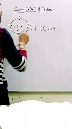 Electron Dot Structure of Propyne (C3H4) || Carbon and It's Compounds || #shorts || 10th Science ||