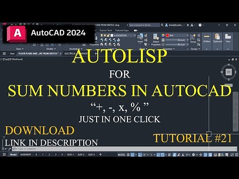 TUTORIAL # 21| AutoCAD Lisp Sum Numbers AutoCAD text | Division, Subtraction, division in AutoCAD