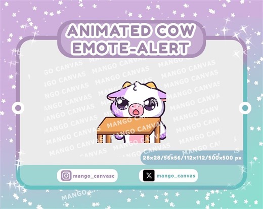Animated Purple Cow Emote-alert/table Flip Emote-alert - Etsy