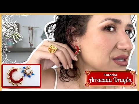 🔥 Arracadas Dragón 🐉 - Aretes con Miyuki Long Magatama Paso a Paso ✅ - Beaded Earrings