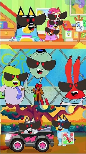 🔥 Bluey.EXE × SpongeBob.EXE CRAZY Adventure! 😱 #Shorts #bluey #animation #funny #memes