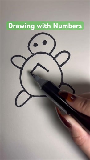 Easy Turtle drawing with number 0 🐢 #drawingideas #art #artandcraft #draw #easy