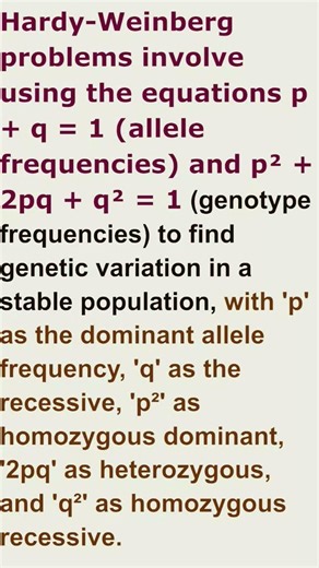 Hardy weinberg equilibrium Problems - Class 12 Biology NEET