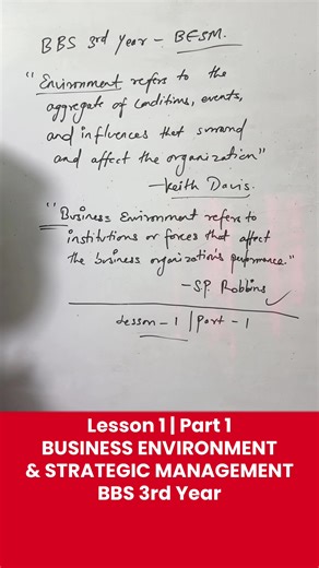 Understanding Business Environment & Strategic Management