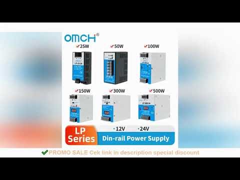 OMCH Din-rail Digital Display LP-25W/50W/100W/150W/300W/500W Output 12V 24V Input 100-240VAC Output