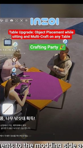 INZOI| Table Update: Object Placement while sitting and Multi-Craft on any Table | Crafting Party