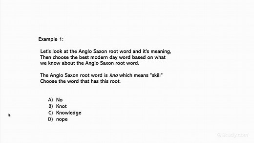 Using Anglo-Saxon Roots to Determine Meaning | English | Study.com