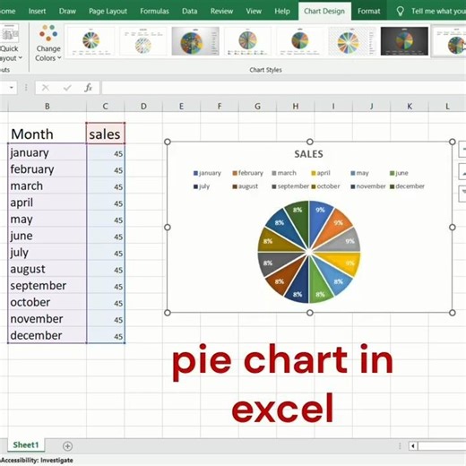 How to create a pie chart in Excel