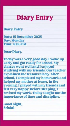 Diary entry l Diary entry formats/English/Examples/Class 9th/10th/11th l Diary kaise likhte hai