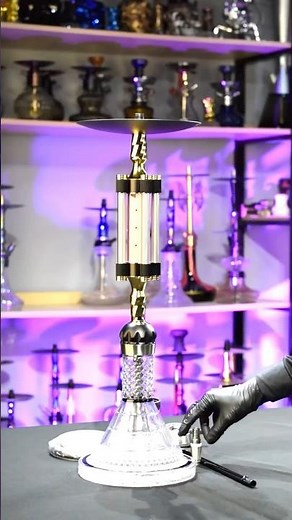 Bollard Hookah Mid Cylinder Engineering Design — Cage Structure Stem, Blue Core Chamber, Industrial