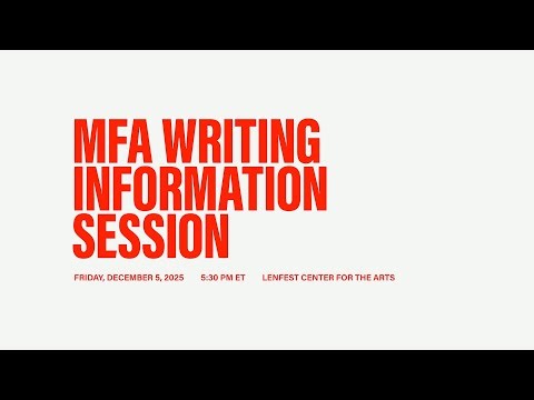 MFA Writing Information Session 2025