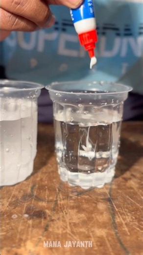Normal and cool water science gum experiment Telugu #shorts #youtubeshorts #experiment #manajayanth
