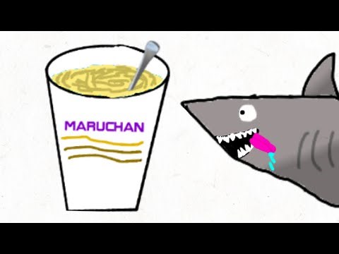 Shark Puppet Makes Asian Cuisine (Animated)