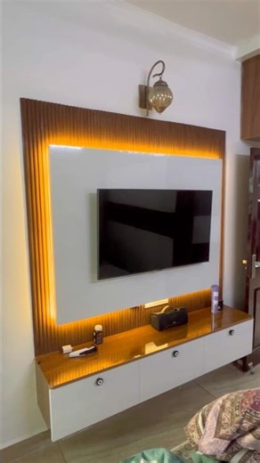 😡 Luxury LCD Panel & Modern Wardrobe with Profile Light ✨ | Noida Interior