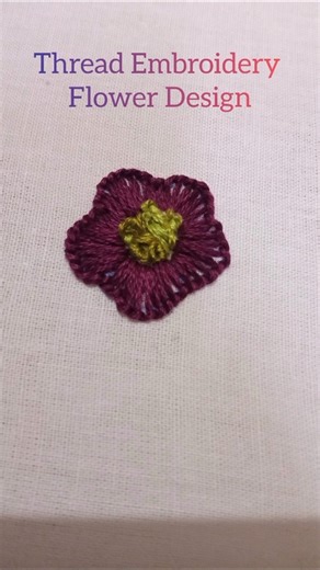 Simple Flower Embroidery With Purple & Yellow Thread | Needlework