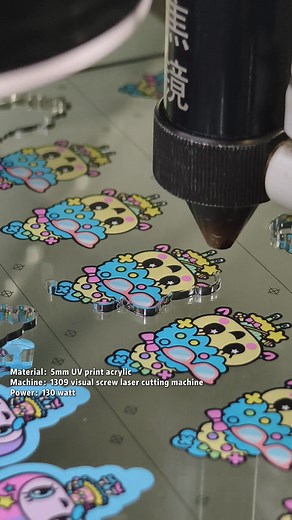 1.5K views | Material: 5mm UV print acrylic Machine: 1309 visual screw laser cutting machine Power: 130 watt #co2laser #lasermachine #lasercutter #yueminglaser #hansyueminglaser | Hans Yueming Laser | Facebook