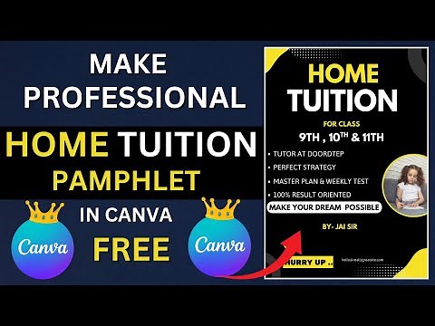 Create Stunning Home Tuition Pamphlets in SECONDS Using Canva! | Step-by-Step Guide