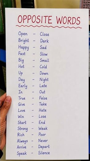 Daily Use Opposite Words in English 📖 | Simple Notes