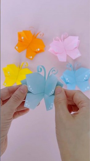 折り紙で簡単♪立体ちょうちょの作り方 🦋 Easy Origami Butterfly ✨ 2 Sheets Paper Craft