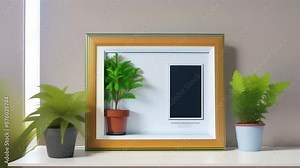 Blank picture frame for photographs or Empty photo frame ,generative ai