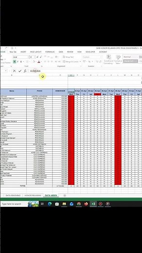 Membuat daftar absen dan gaji otomatis #excelmbg