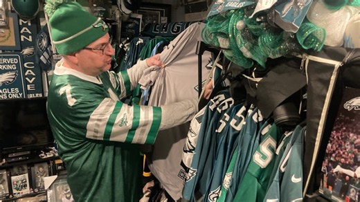Super fan of the Philadelphia Eagles shows us his prized collection ahead of Super Bowl
