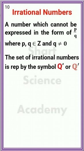 Irrational Numbers in math #maths