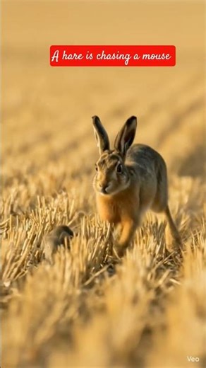 a hare is chasing a 🐭#viral#wildlife
