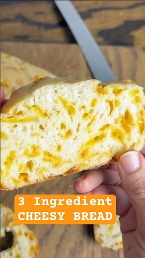 3-Ingredient Cheese Bread 🧀 Homemade in 45 minutes! #recipe