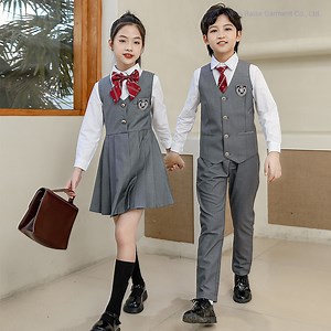 [Hot Item] Custom Pants Pinafore Shirt Primary High School Uniform for Age 5-18