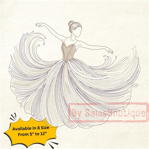 Ballerina Embroidery Design, Elegant Ballet Dancer Machine File (pes, Dst, Exp, Jef, Hus, Xxx) - Etsy