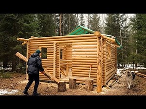 Log Cabin Build Time Lapse: One Year Constructing a Huge Wilderness Log Cabin