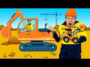 "Construction Machines" Kids Song - Diggers, Trucks, Backhoe, Construction Toys - Videos For Kids